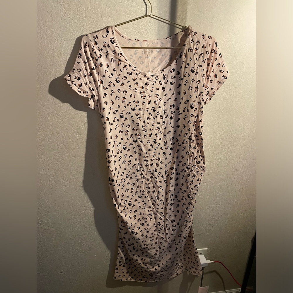 Isabel maternity, leopard print short sleeve long dress-XL-NWT
